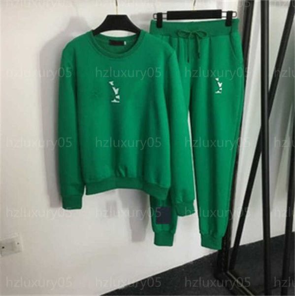 

clothes women designer tracksuit womens sporty and rich green fitness clothing letter pullover sweatshirt loose sweatpants designers tracksu, Gray