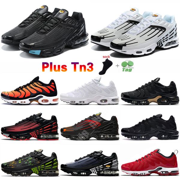 

running shoes mens trainer white black laser blue multi color wolf grey bat barely volt zebra tn 3 plus men 36-45