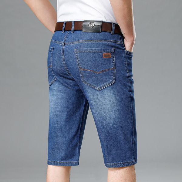 

men's jeans 2023 summer five point straight fit slimming shorts brand business casual pants 230809, Blue