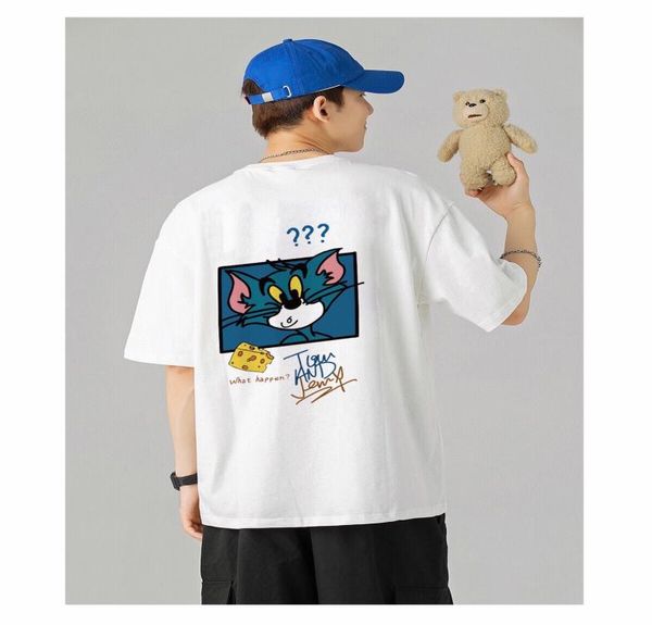

large print short sleeve tshirt men039s and women039s same fabric is made of not easy to ball comfortable1269513, White