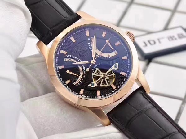 

tourbillon watches for men mechanical hand wind wristwatches 40mm dial leather strap sapphire crystal waterproof business luxury dress watch, Slivery;brown
