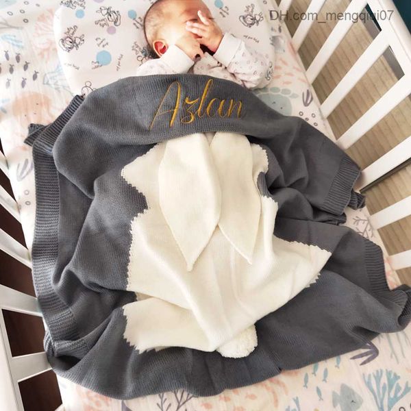 

blankets swaddling name personalized baby blanket swaddle knitted newborn baby blanket used for children's rabbit cartoon tile birthday