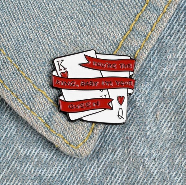 

playing card enamel pin banner couple brooches forever together lapel pin badges shirt bag jewelry gift for girlfriend4330840, Gray