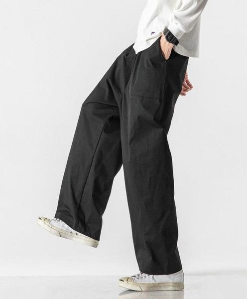 

men039s pants cargo loose solid color man jogging sweatpants big size casual trousers woman streetwear fashion drop9677495, Black