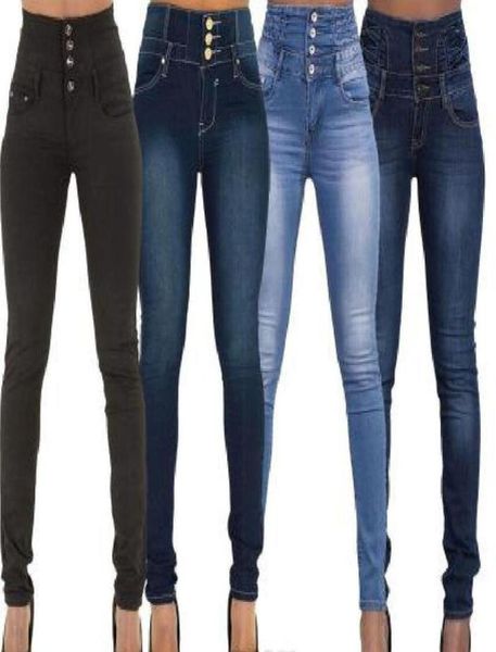 

women ladies jeans femme womens denim skinny joggings jeans pants high waist stretch slim pencil trousers3633004, Blue
