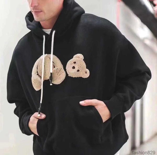 

2022 angel mens womens designers hoodies fashion man long sleeve bear hoodie clothing sweaters hip hop palms clothes sweatshirts s-xl, Black