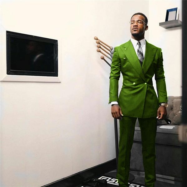 

double-breasted groomsmen peak lapel groom tuxedos men suits wedding/prom man blazer ( jacket+pants+tie) 07213, Black;gray