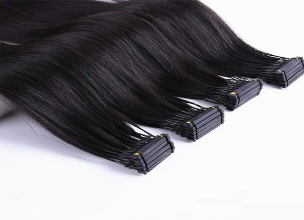 

6d hair extension clip in virgin human cuticle aligned can be restyled dyed bleached natural color silky straight4071767, Black