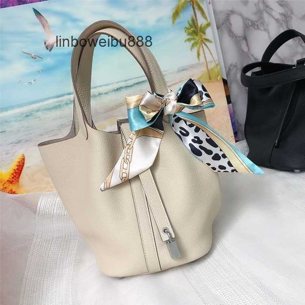

aherbag wholesale designer h ormes totes handbags vegetable basket bucket bag togo calfskin litchi pattern portable fashion versatile casual