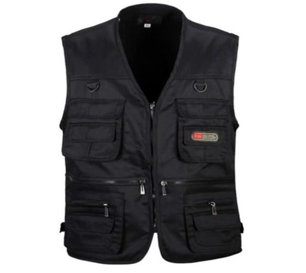 

men039s vests vest men army green waistcoat multipocket travel or work wear sleeveless jacket plus size8508209, Black;white