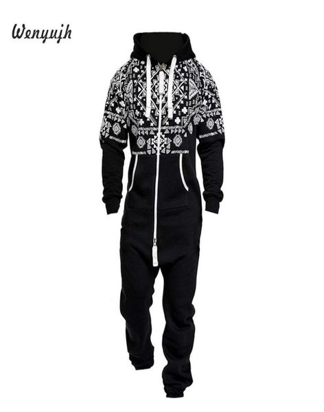 

2019 autumn casual tracksuit jumpsuit mens overalls long sleeve sweatshirt hoodies long pants romper for male overalls9294490, Gray