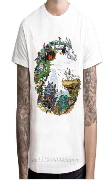 

japanese anime totoro shirt men studio ghibli miyazaki hayao spirit away t women cartoon clothes summer t 2106294644569, White;black