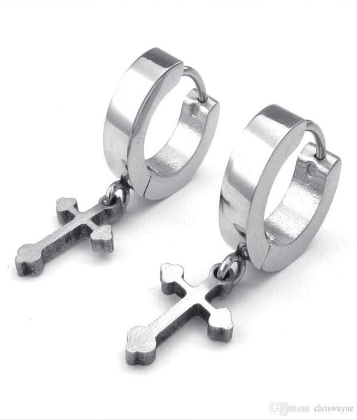 

new jewelry mens womens stainless steel huggie hinged hoop earrings silver black gife21541439248694, Golden;silver