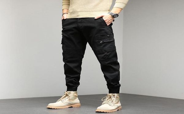 

men039s pants men winter outdoor fitness jogging black cargo autumn fashion casual loose sports large side pockets trouser9857852