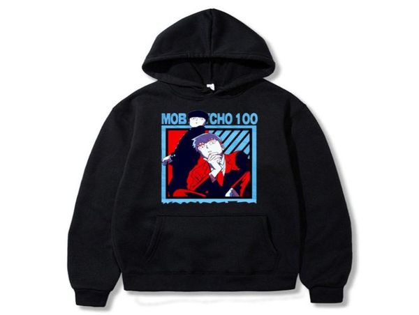 

men039s hoodies sweatshirts funny anime mob psycho 100 harajuku manga fashion streetwear pullover long sleeve hoodie t1978053, Black
