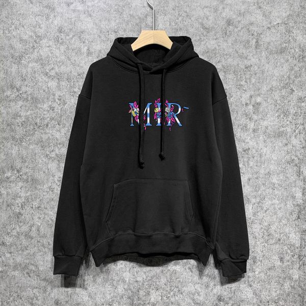 

100% cotton mens letters hooded sweatshirt men women luxury a miri hoody oversized long sleeve pullover hoodies fashion streetwear sweatersh, Black