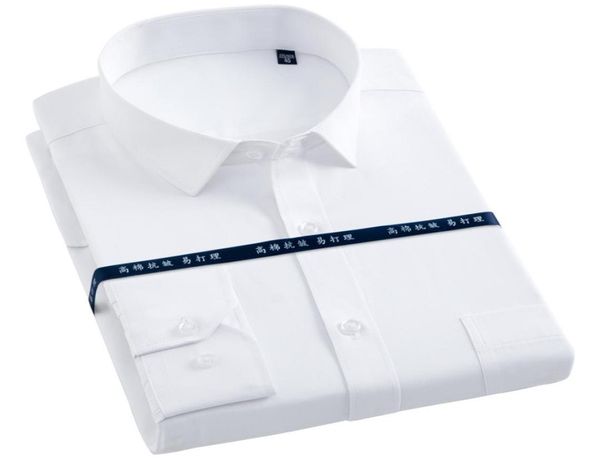 

men039s long sleeve solid dress shirt with left chest pocket white business regularfit formal broadclothtwillstripe work shi3623059, White;black