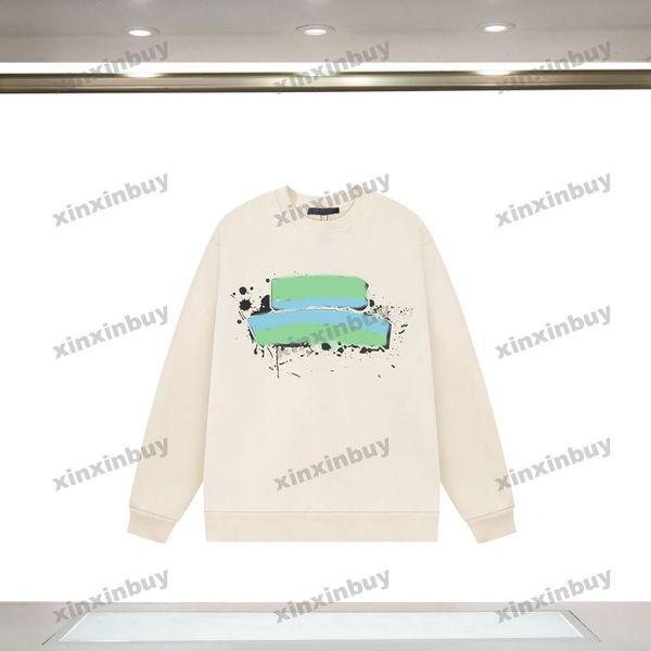 

xinxinbuy men women designer sweatshirt hoodie graffiti colorful letter printing sweater gray blue black white xs-l, Black;brown
