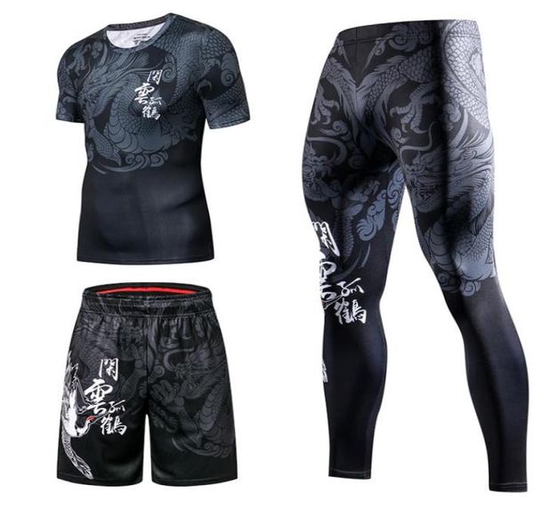 

new chinese style casual sports men tracksuit gym fitness compression sweatshirts suit running jogging sport clothes exercise work2836331, Gray