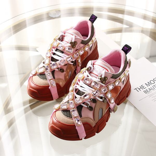 

designer outdoor shoes woman shoes leather lace up men fashion platform oversized sneakers white black mens 0808