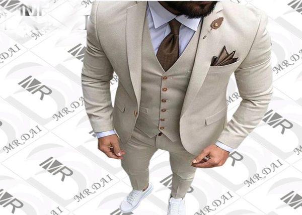 

2018 new custom luxury beige singlebreasted notched lapel mens suit for men wedding suit tuxedos suits3186640, Black;gray