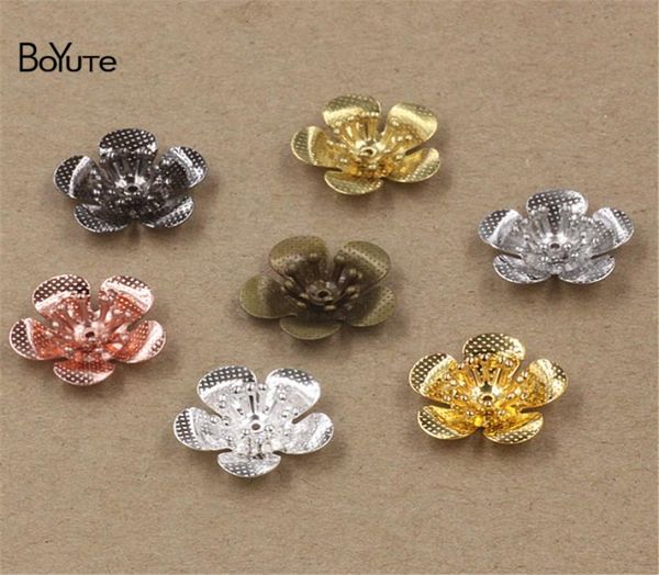 

boyute 100 pieceslot 7 colors 186mm filigree flower bead caps diy hand made materials corolla accessories for hair jewelry mak9932274, Silver