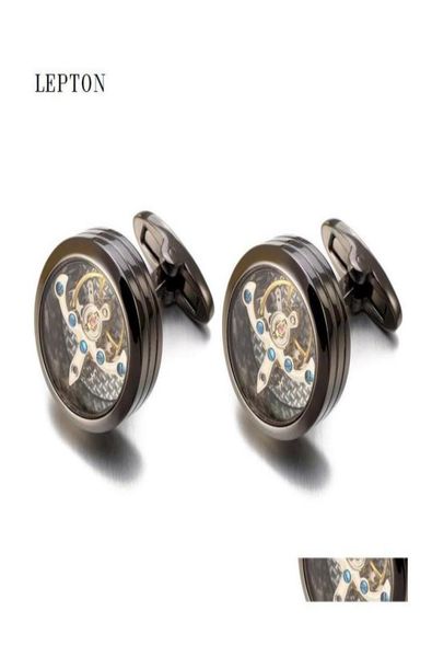 

cuff links movement tourbillon cufflinks for mens wedding groom mechanical watch steampunk gear relojes gemelos t19076186915, Silver