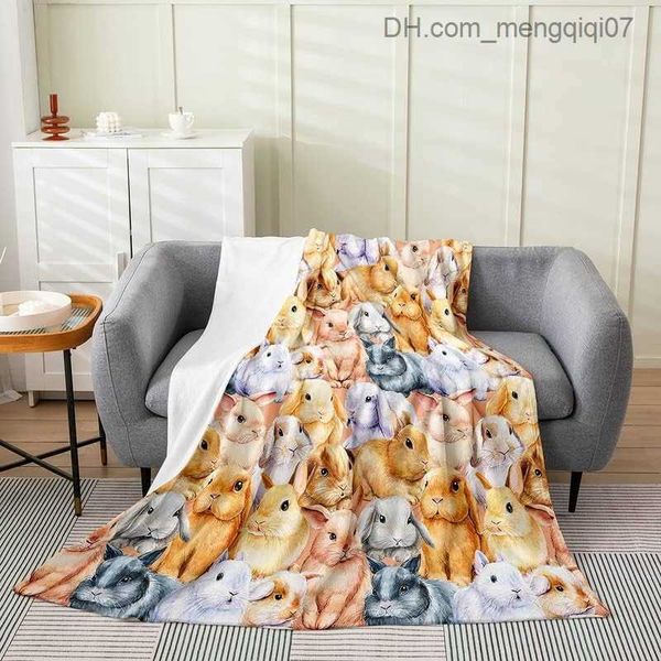 

blankets swaddling rabbit four seasons bed blanket children cute rabbit flannel throwing blanket watercolor blur blanket children and boys z