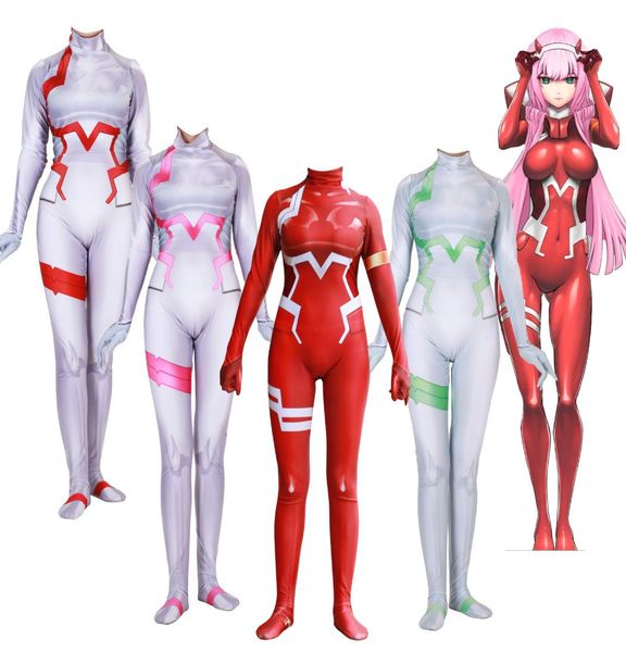 

4 colors anime darling in the frankxx 02 zero two cosplay costume lycar spandex zentai bodysuit catsuit jumpsuit4786250, Black