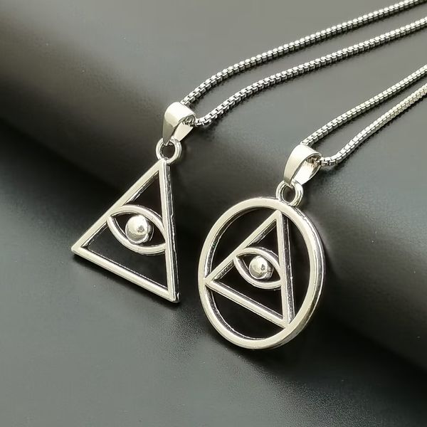 

10pc antique silver evil eye alloy pendant necklace for men women protection lucky gift t-013