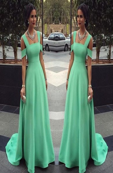 

aline mint green evening dresses spaghetti simple red carpet gowns back zipper sweep train custom made formal occasion dresses be7264296, Black;red