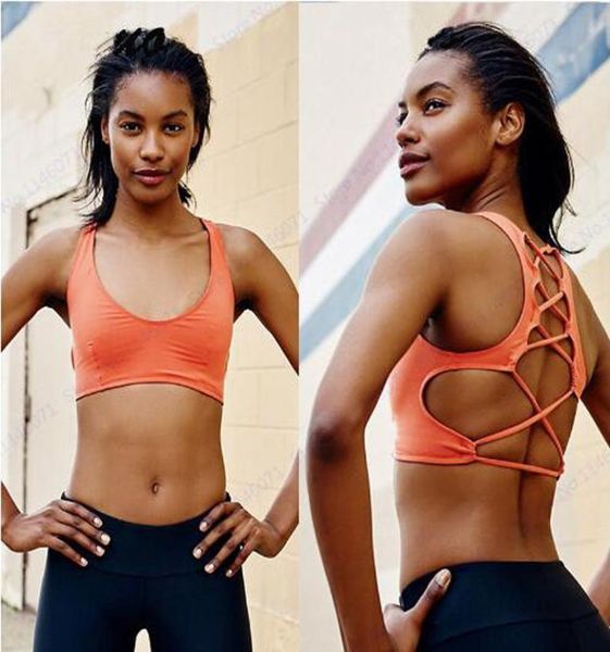 

black wire yoga bra green back cross fitness running tank bras orange outdoor sports crop pink underwear women7931727, White;red