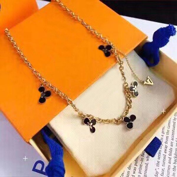 

fashion designer silver gold plated pendant necklaces choker high-end titanium steel brand letter adjustable links chains necklace wedding j