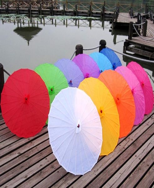 

100pcslot bridal039s wedding parasol assorted colors chinese craft umbrella4441811, White