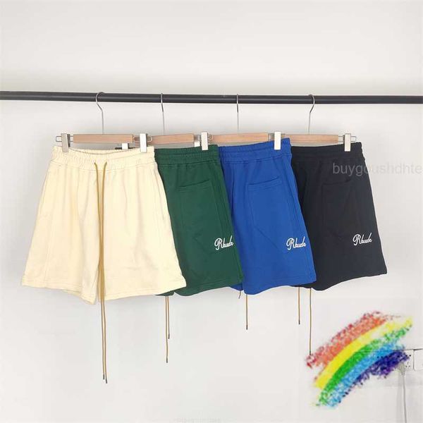 

2023ss rhude drawstring shorts men women 1 1 embroidery rhude breeches back pockets with tag, White;black