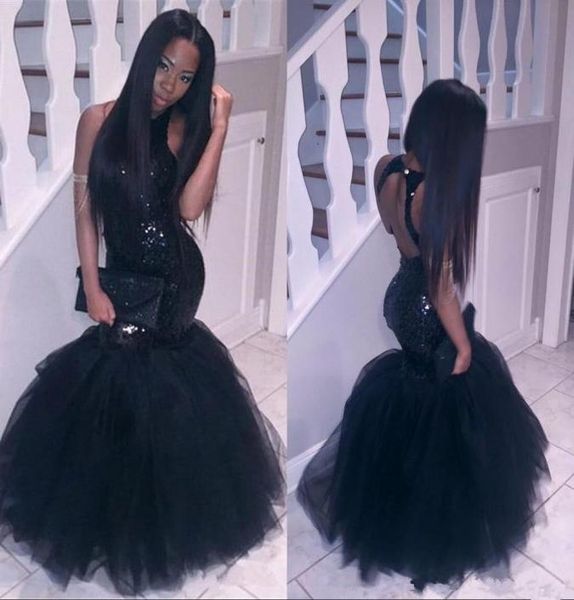 

little black sparkling sequins backless prom dresses mermaid long floor tulle trumpet party dresses evening wear9522935, Red