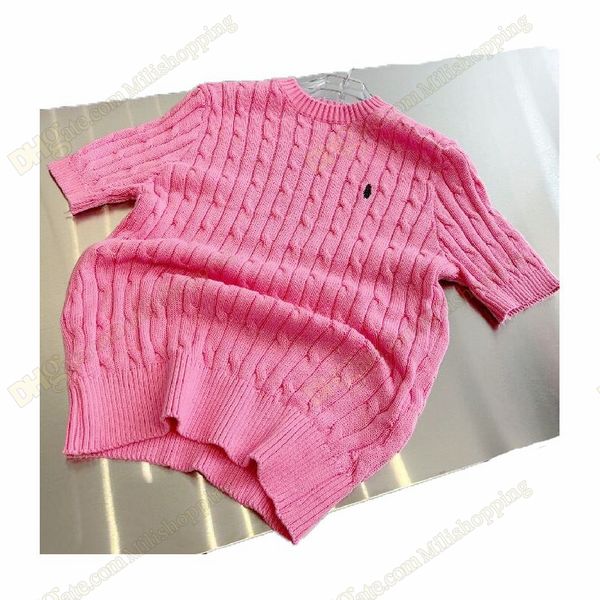 

fashion designers womens knits sweater short sleeve sweater letter jacquard comfortable clothing designer women crew neck, Black