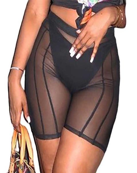 

retail sheer yoga pants 2022 summer womens mesh shorts designer clothing perspective high waist hip lift slim sports casual l9747618, White;black