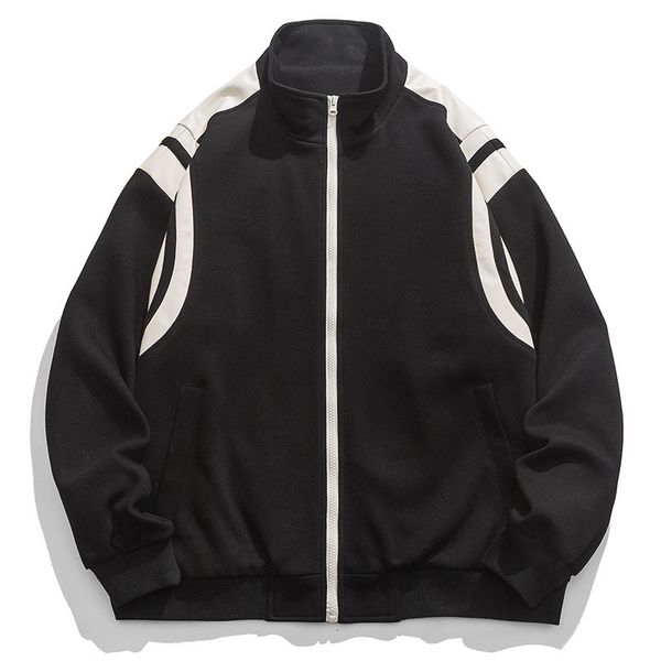 

mens jackets basic technical jacket spring autumn standup collar zipper coat street style fashion vintage couple color block 230808, Black;brown