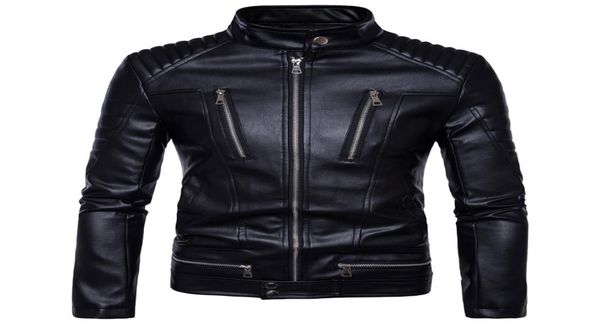 

mens leather jackets bomber jackets fashion men faux leather overcoat motorcycle cowboy jacket punk thick coats mens clothing8738515, Black