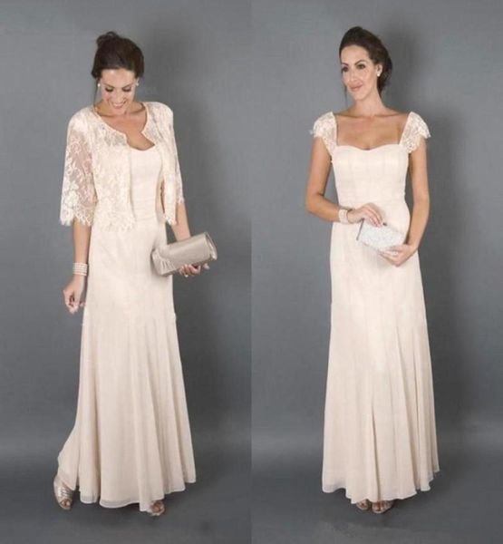 

2018 elegant chiffon long mother of bride dresses lace jacket chiffon floor length formal mother dresses plus size evening gownsl56566601, Black;red