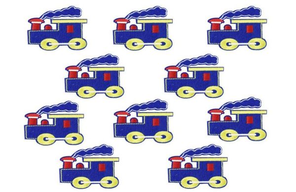 

10 pcs locomotive embroidery patches for clothing iron patch for clothes applique sewing accessories stickers badge on cloth iron 1235430, Black