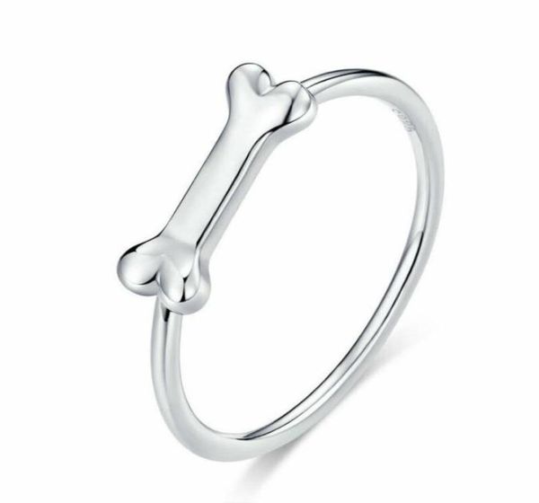 

unique european women girls 925 sterling silver cute bone finger rings size 68 for christmas gifts14764811157202