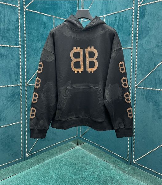 

men's plus size hoodies & sweatshirts in autumn / winter 2024 acquard knitting machine e custom jnlarged detail crew neck cotton 3t3e, Black;brown