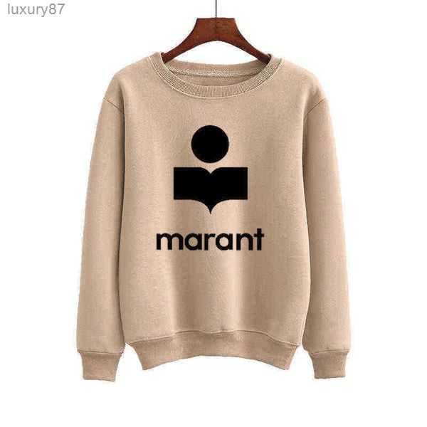 

2023 spring and autumn harajuku women's sweatshirt marant printed hoodie long sleeve sportswear pullover swea ej0k, Black