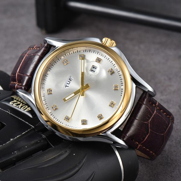 

luxury men's watches fashion diamond encrusted datejust quartz watches montre luxe waterproof luminous luxury belt watches, Slivery;brown
