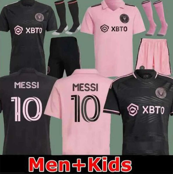 

23 24miami kids football kits messis soccer jerseys 2023 2024 matuidi higuain shirts trapp pellegrini pizarro fc jersey carranza pirez morga, Gray