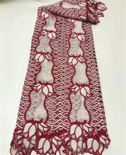

african lace fabric colorful water soluble guipure cord for wedding party sewing 5 yards9521981, Black;white