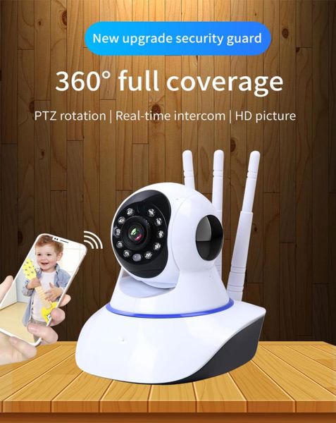 

wifi ip camera 720p hd home security camera 3 antenna wireless signal enhancement two way o ir night vision smart cctv camera8862038