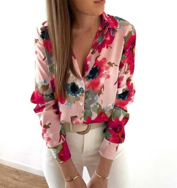 

women039s blouses shirts floral blouse women turndown collar long sleeve fashion plus size casual elegant lady office work t1445995, White